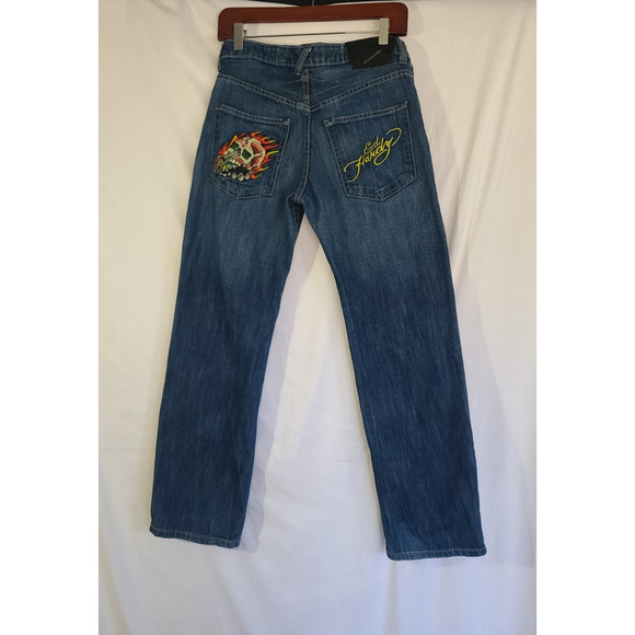 Sold! Vintage Y2K Ed Hardy By Christian Audigier Denim Graphic Jeans US 29 - Picture 6 of 8